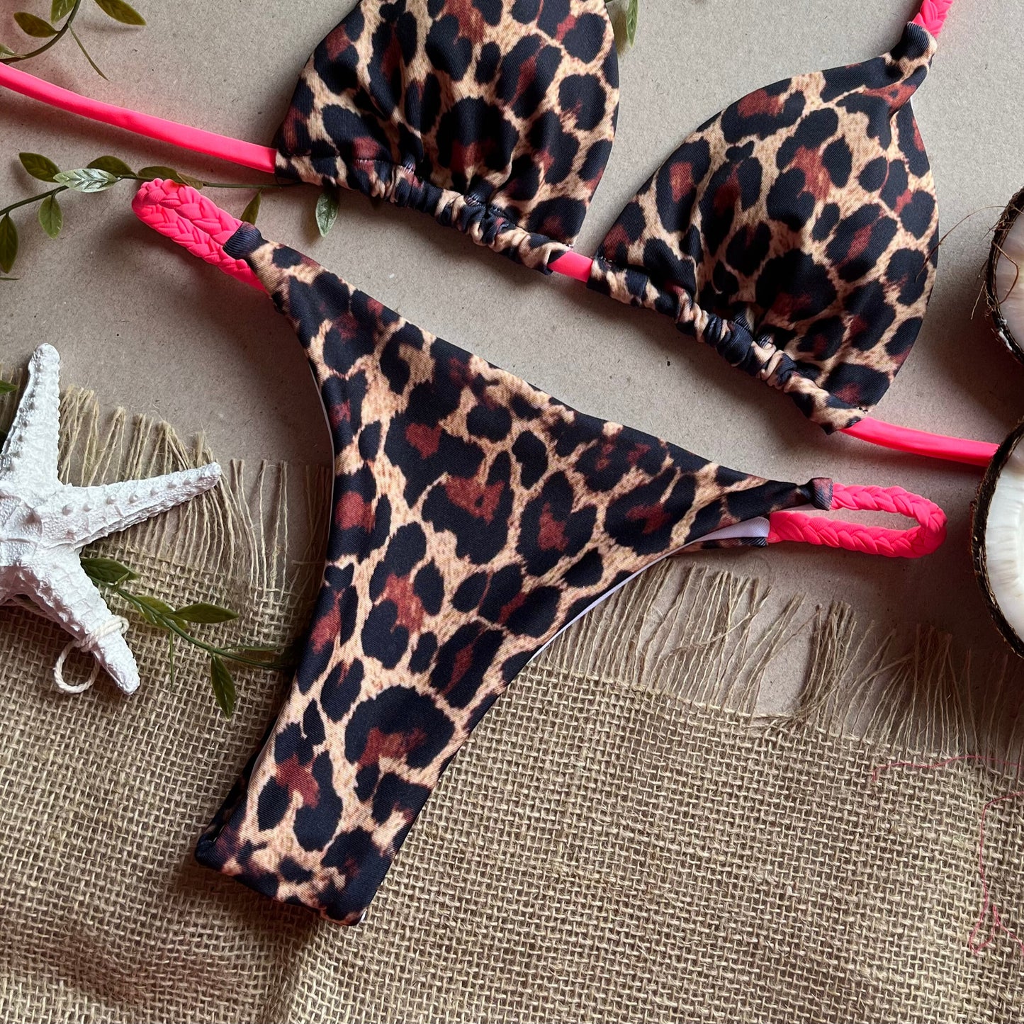 Pink Leopard - Thong Bottom