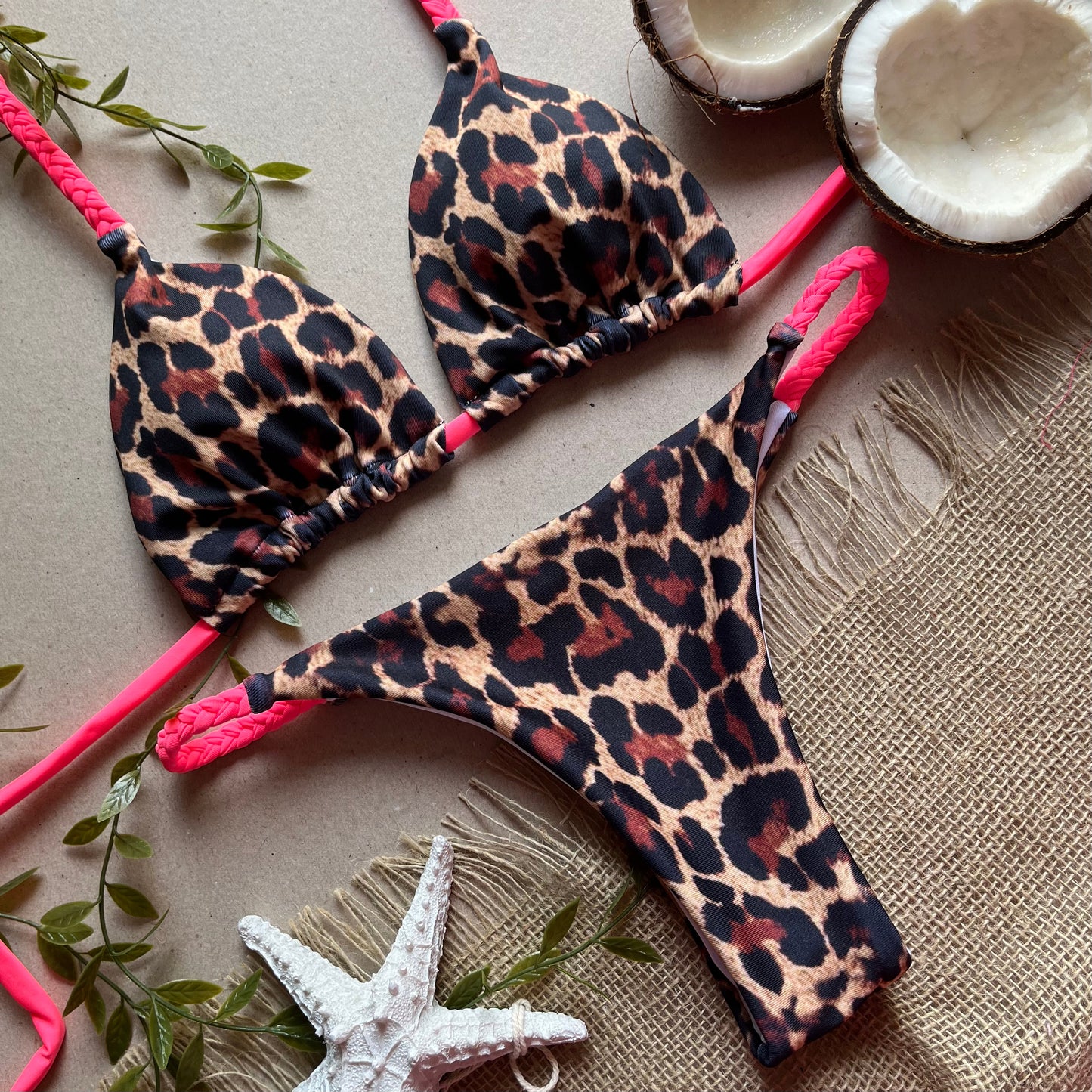 Pink Leopard - Thong Bottom