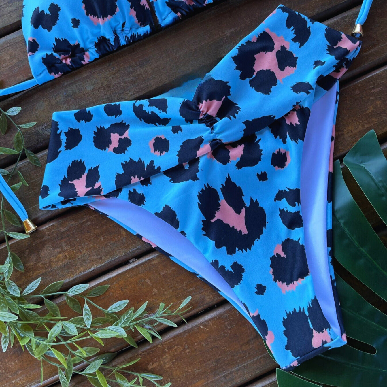 High Rise Hero - Blue Print Bikini Set