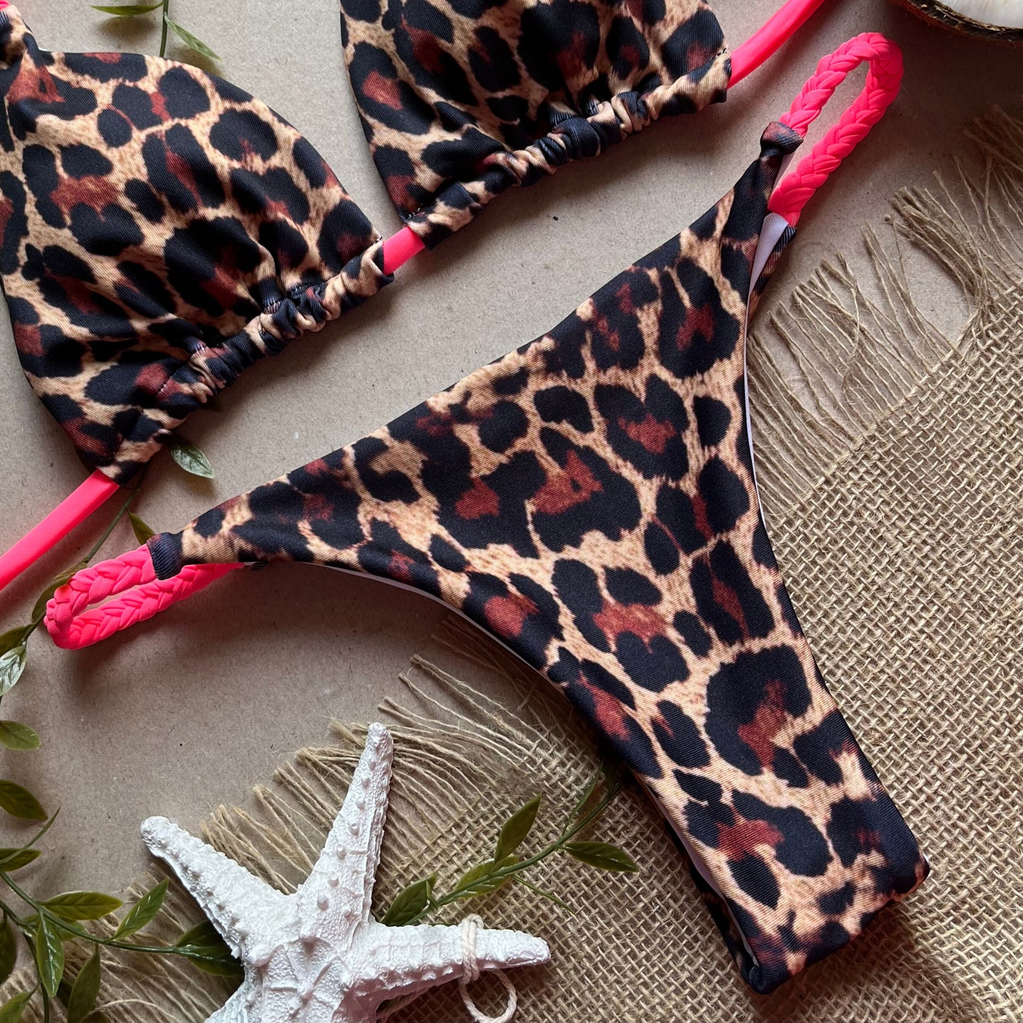 Pink Leopard - Thong Bottom