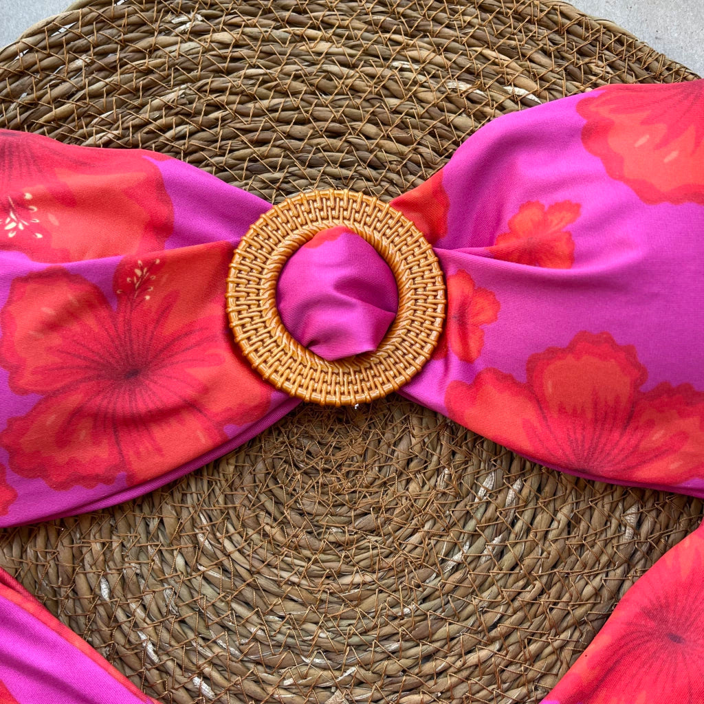 Hibiscus Red - Bikini Top
