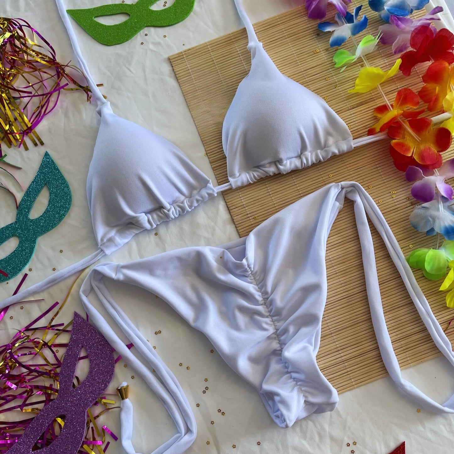 Brazilian Bom Bom - White Bikini Set