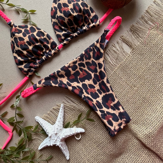Pink Leopard - Thong Bottom