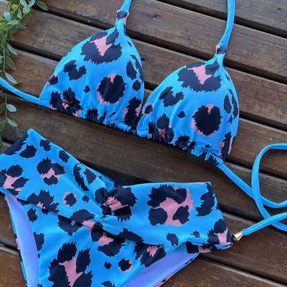 High Rise Hero - Blue Print Bikini Set