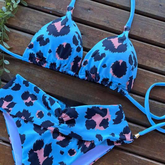 Brazilian Bikini Top - Blue Print