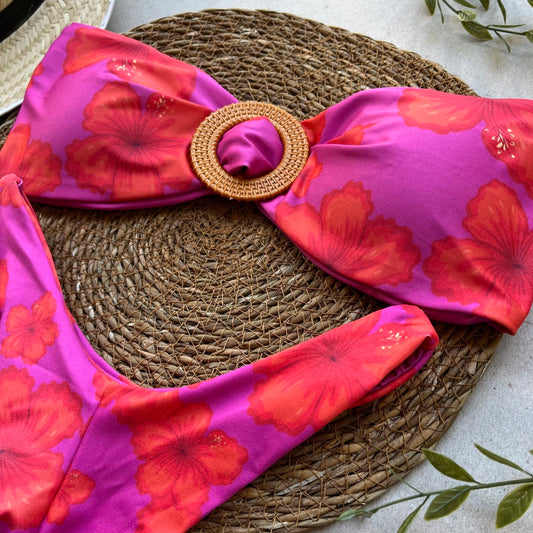 Hibiscus Red - Bikini Top